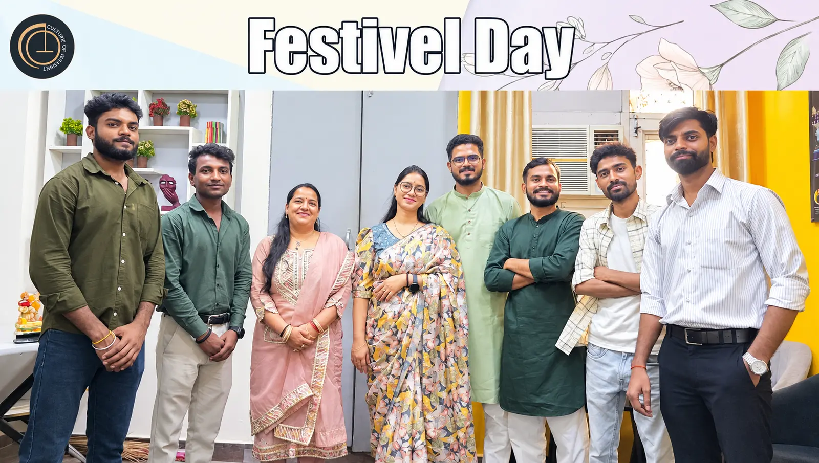 Culture of Internet team and students during a festival celebration